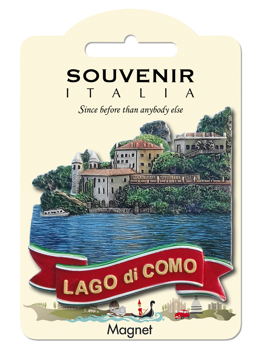 Prodotto Souvenir Italia: Classic Magnete in resina Lago di Como