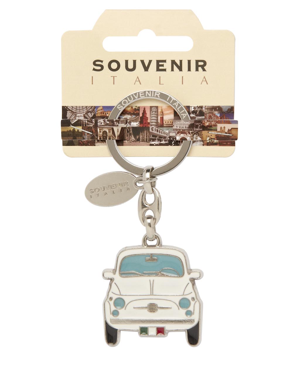 Prodotto Souvenir Italia: Portachiavi Metallo Italia Macchina