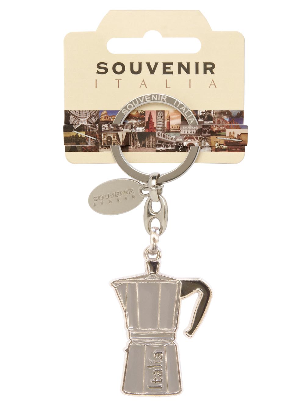Prodotto Souvenir Italia: Portachiavi Metallo Italia Moka