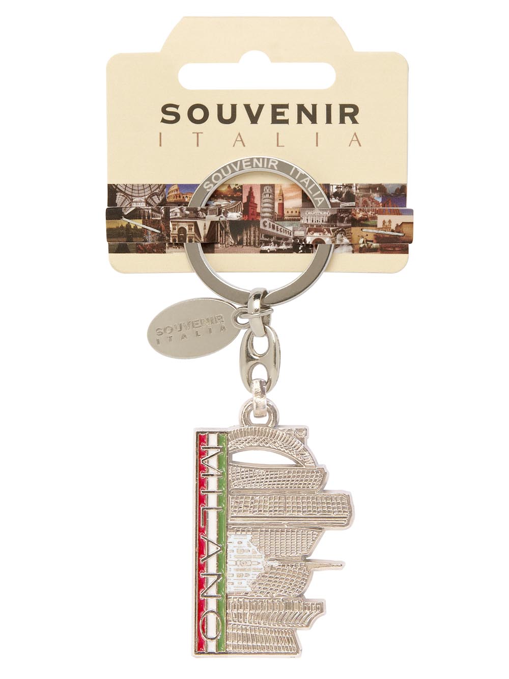 Prodotto Souvenir Italia: Portachiavi Metallo Milano