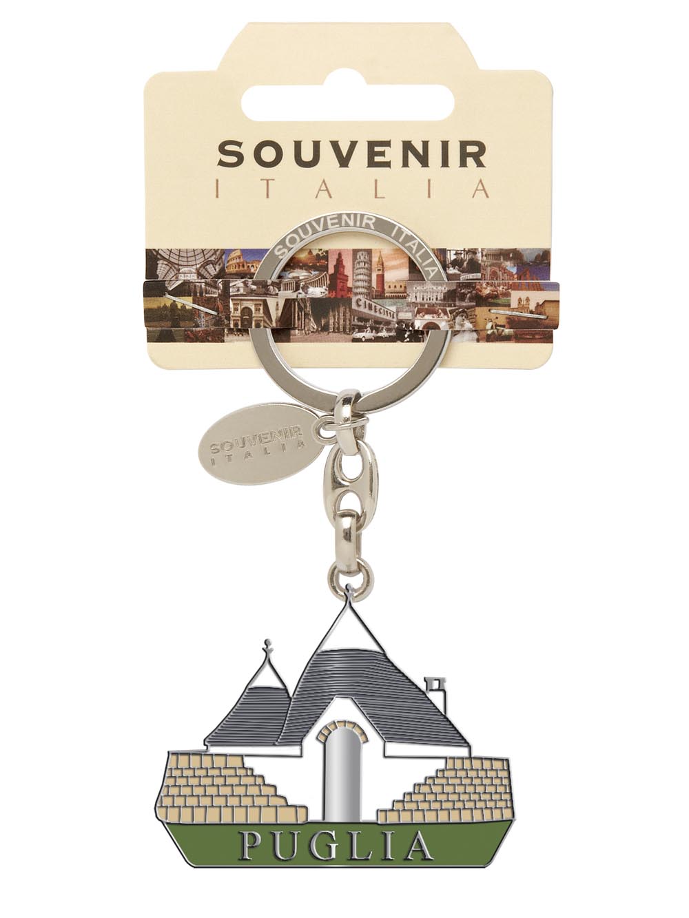 Prodotto Souvenir Italia: Portachiavi Metallo Puglia