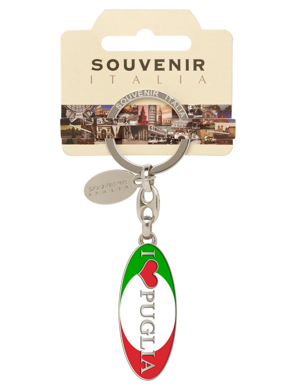 Prodotto Souvenir Italia: Portachiavi Metallo Puglia