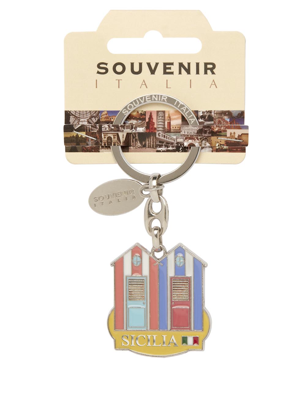 Prodotto Souvenir Italia: Portachiavi Metallo Sicilia